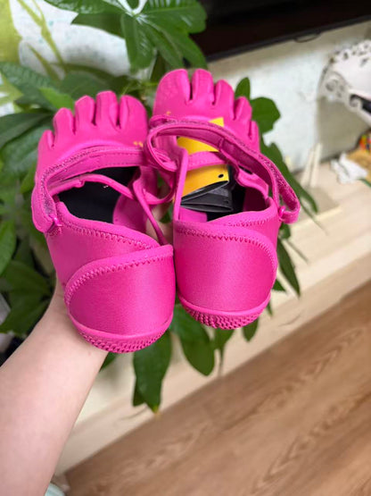 V-You Know Women's 5-Toe Split BarefootShoes - Pink, Breathable, Flexible Thin GripSole, Adjustable Strap, for Yoga & Pilates, US-Style Casual Fitness Footwear (Barefoot ShoesWomen)