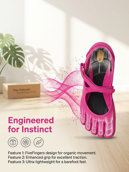 V-You Know Women's 5-Toe Split BarefootShoes - Pink, Breathable, Flexible Thin GripSole, Adjustable Strap, for Yoga & Pilates, US-Style Casual Fitness Footwear (Barefoot ShoesWomen)