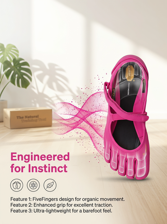 V-You Know Women's 5-Toe Split BarefootShoes - Pink, Breathable, Flexible Thin GripSole, Adjustable Strap, for Yoga & Pilates, US-Style Casual Fitness Footwear (Barefoot ShoesWomen)