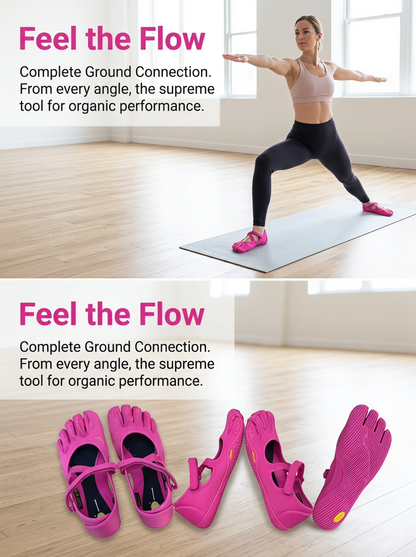 V-You Know Women's 5-Toe Split BarefootShoes - Pink, Breathable, Flexible Thin GripSole, Adjustable Strap, for Yoga & Pilates, US-Style Casual Fitness Footwear (Barefoot ShoesWomen)